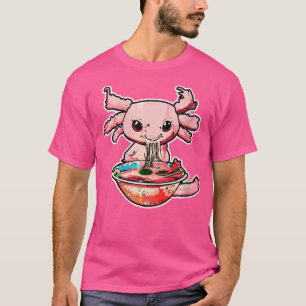 Wo Kawaii Axolotl Eten Ramen Noodles Anime Girls T-shirt