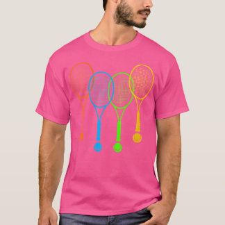 Wo Kleurrijke Tennisrackets Ballen Spelracket Sp T-shirt