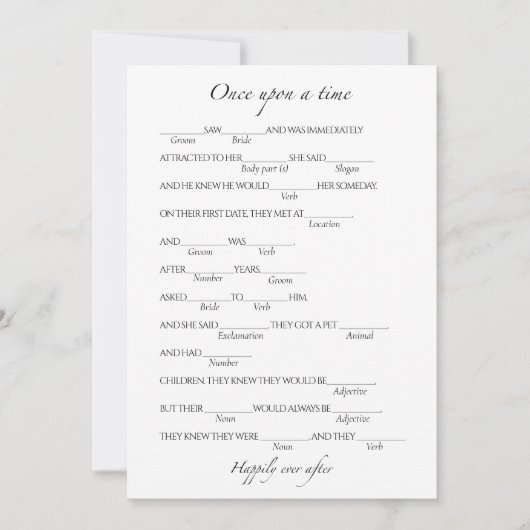 wo libs liefde verhaal Vrijgezellenfeest spel Kaar Kaart (Voorkant)