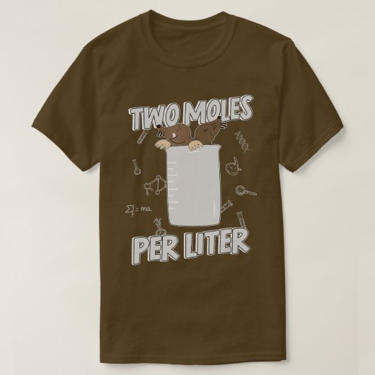 Wo Moles per liter chemie T-shirt (Design voorkant)