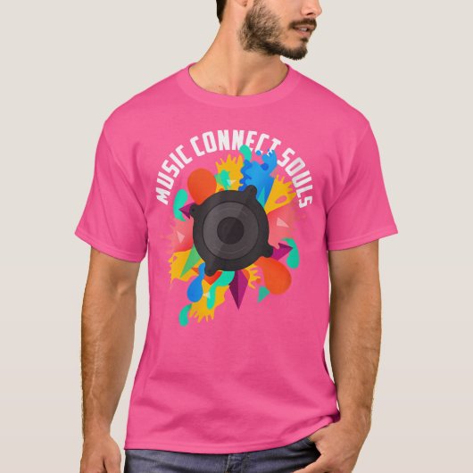 Wo Music Connects Souls Headphone Speaker Dj Mixer T-shirt (Voorkant)