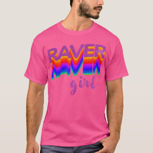 Wo Raver Girl Kleurrijk voor House Rave EDM Festiv T-shirt