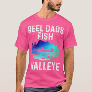 Wo Reel Dads Fish Walleye Funny Gevist Zoetwater T-shirt