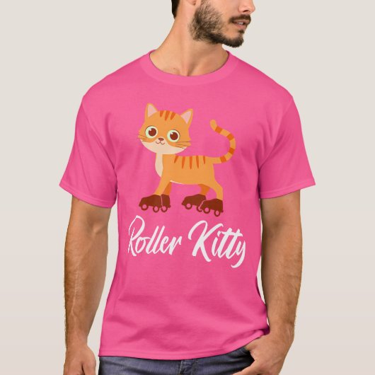 Wo Roller Kitten Roller Skating Girl T-shirt (Voorkant)