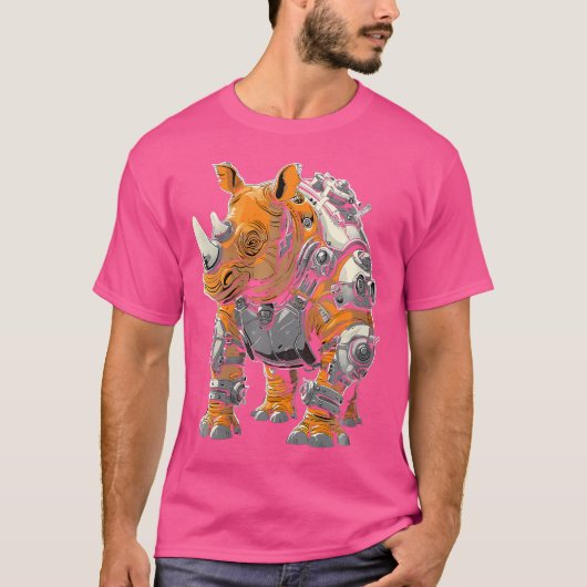 Wo Steam Punk Rhinoceros Steampunk Art T-shirt (Voorkant)