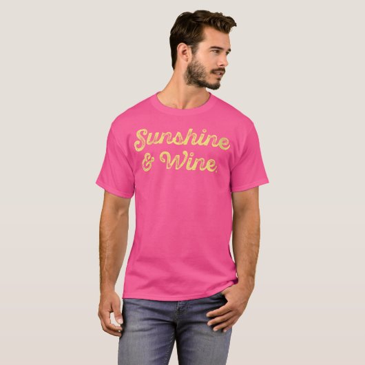 Wo Sunshine And Wine Funny Drinking Vino Lovers Pa T-shirt (Voorkant volledig)