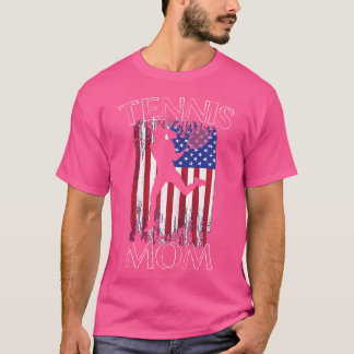 Wo Tennis Mom Fun Patriottische Amerikaanse Vlag T T-shirt