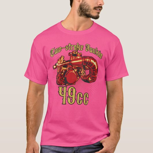 Wo Two-Stroke Junkie 49Cc Motorbikes T-shirt (Voorkant)