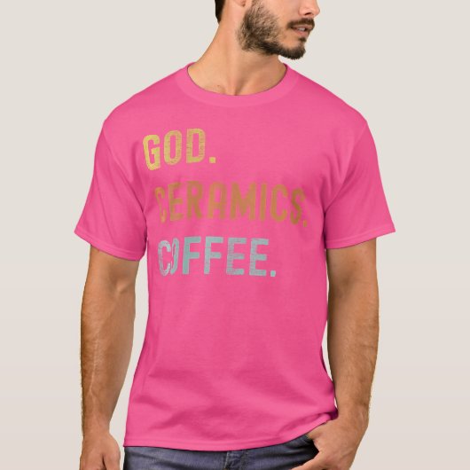 Wo Vintages Ceramics And Coffee Distressed T-shirt (Voorkant)
