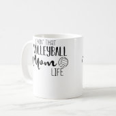 Wo Volleyball Mom Volleyball Cute Sports Mother Fa Koffiemok (Voorkant links)
