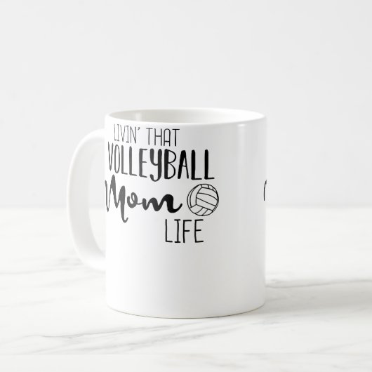 Wo Volleyball Mom Volleyball Cute Sports Mother Fa Koffiemok (Voorkant links)
