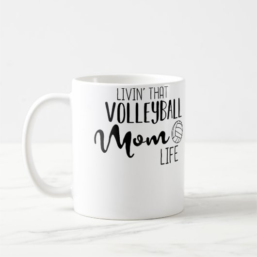 Wo Volleyball Mom Volleyball Cute Sports Mother Fa Koffiemok (Links)