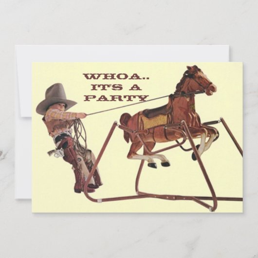 Wo voor Westerne uitnodiging van Cowboy Fun op zon (Voorkant)