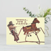 Wo voor Westerne uitnodiging van Cowboy Fun op zon (Staand voorkant)