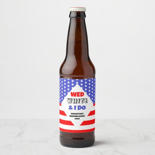 Wo, Wit & Ik Doe Patriottische Trouwfeest Bier Etiket (Voorkant)