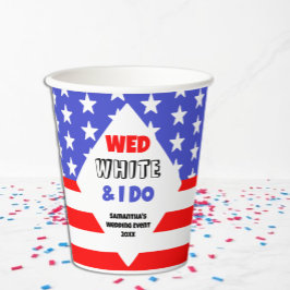 Wo, Wit & Ik Doe Patriottische Trouwfeest Evenemen Papieren Bekers
