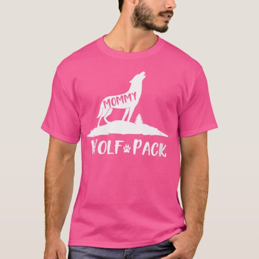Wo Wolf Pack Bijpassende familie Mama Wolf Wolven T-shirt (Voorkant)