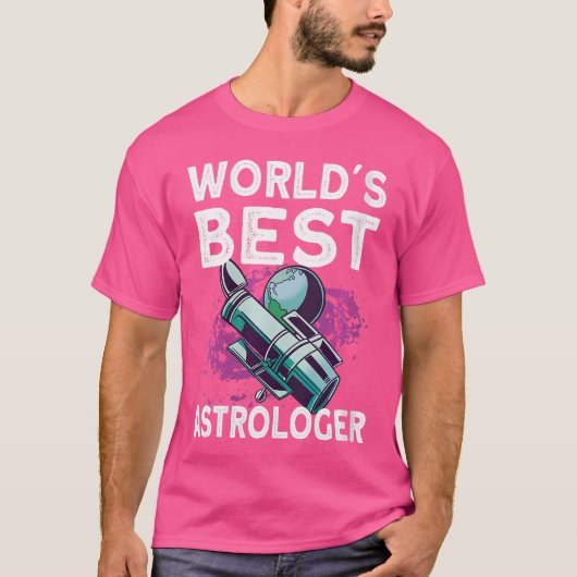 Wo Worlds Best Astrologer Space Galaxy Astronomy A T-shirt (Voorkant)
