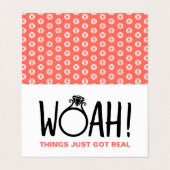 Woah Bewaar de datum fotokaart Visitekaartje (Buitenkant ongevouwen)