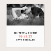 Woah Bewaar de datum fotokaart Visitekaartje (Binnenkant ongevouwen)