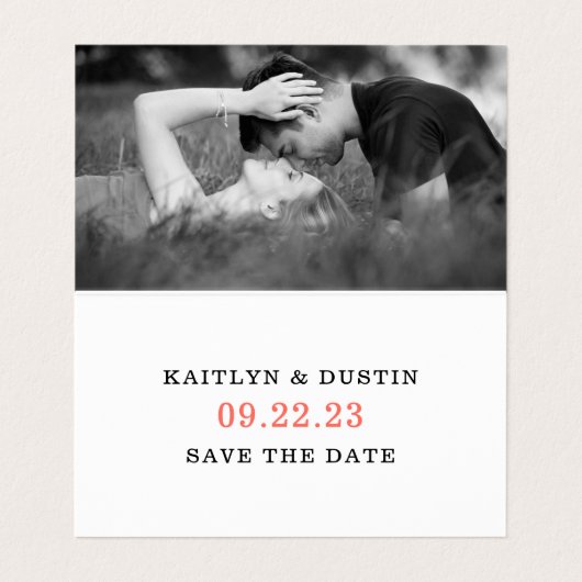 Woah Bewaar de datum fotokaart Visitekaartje (Binnenkant ongevouwen)