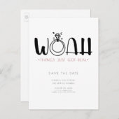 Woah Dit is pas echt echt. | Funny Save the Date Aankondigingskaart (Voorkant / Achterkant)