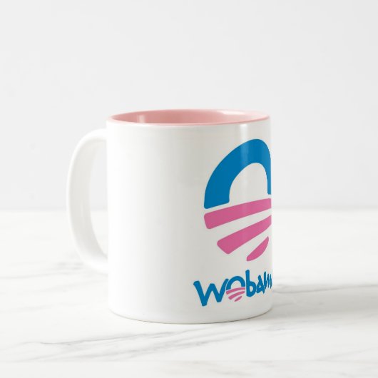 WObama-mok Tweekleurige Koffiemok (Voorkant links)
