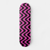 Wobbel golven (roze/zwart) persoonlijk skateboard (Voorkant)