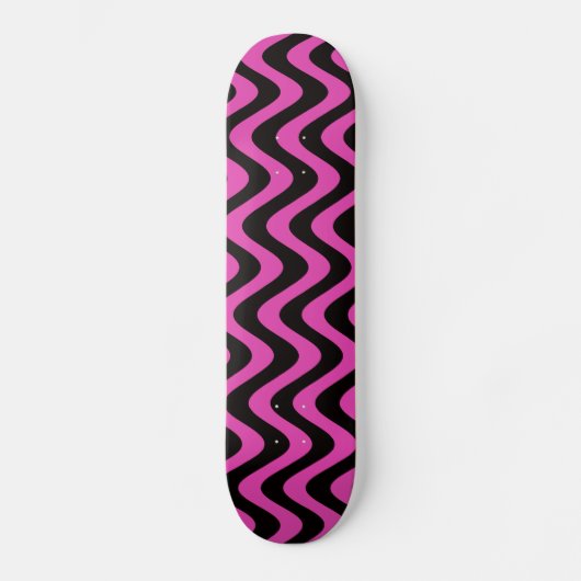 Wobbel golven (roze/zwart) persoonlijk skateboard (Voorkant)