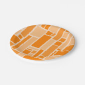 Wobbel modulus Retro Modern Geometric Oranje Papieren Bordje (Gekanteld)