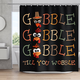 Wobbel Wobbel Thanksgiving met humor Douchegordijn