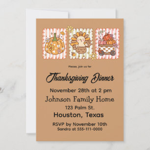 Wobbelend volop Thanksgiving-diner Kaart