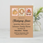 Wobbelend volop Thanksgiving-diner Kaart (Staand voorkant)