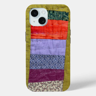 Wobbelige moderne patchwork quilt telefoonhoes iPhone 15 case
