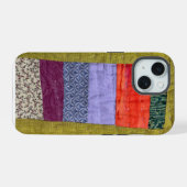 Wobbelige moderne patchwork quilt telefoonhoes iPhone 15 case (Achterkant horizontaal)