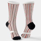 Wobbelige Strepen, Rood en Wit Sokken (Gebogen)