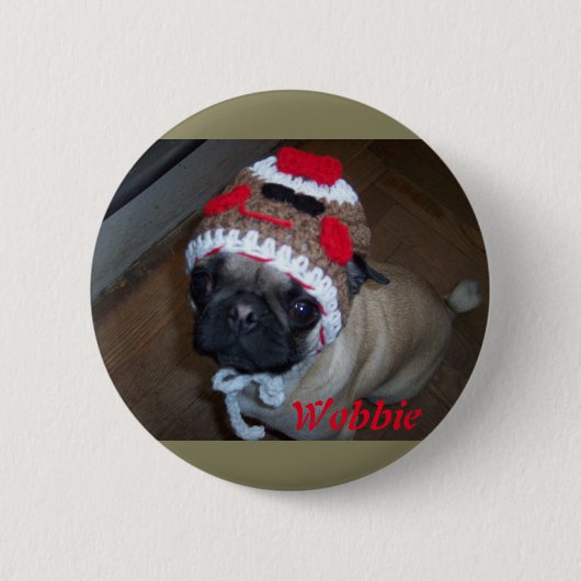 Wobbie-Beer Ronde Button 5,7 Cm (Voorkant)