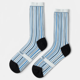 Wobbige Strepen, Blauw en Wit Sokken