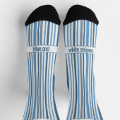 Wobbige Strepen, Blauw en Wit Sokken (Top)