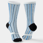 Wobbige Strepen, Blauw en Wit Sokken (Gebogen)