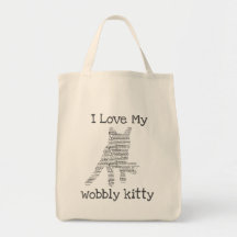 Wobble Kat CH Cat Canvas tas Market Bag