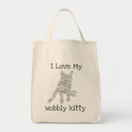 Wobble Kat CH Cat Canvas tas Market Bag