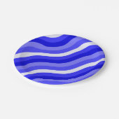 Wobble Pop Stripes Bright Blue Diagonal Pattern Papieren Bordje (Gekanteld)