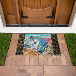WOBBLE-ROCK Chow dog waterverf batik 50x84" Deurmat
