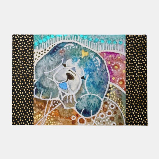 WOBBLE-ROCK Chow dog waterverf batik 50x84" Deurmat (Voorkant)