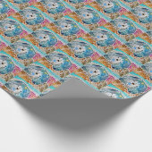 WOBBLE-ROCK Chow dog waterverf batik Cadeaupapier (Hoek)