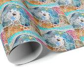 WOBBLE-ROCK Chow dog waterverf batik Cadeaupapier (Rol Hoek)