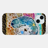 WOBBLE-ROCK Chow dog waterverf batik IPhone 15 Case-Mate iPhone Case (Achterkant (horizontaal))