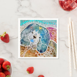 WOBBLE-ROCK Chow dog waterverf batik Servet