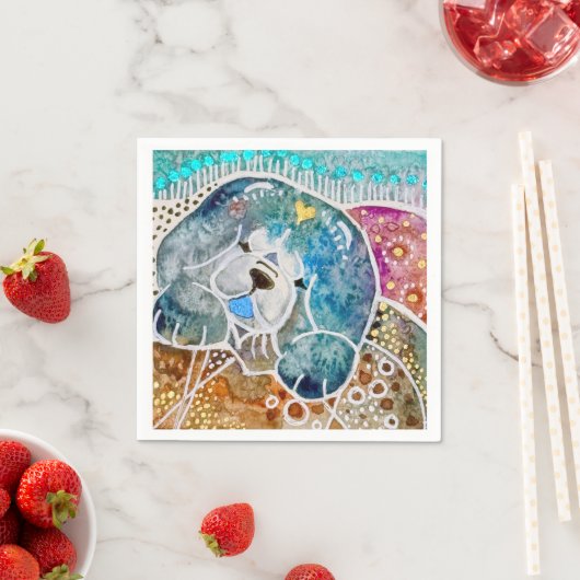 WOBBLE-ROCK Chow dog waterverf batik Servet (Insitu)